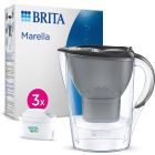BRITA Marella MAXTRA Pro 2.4L Water Filter Jug + 3 Month Cartridges Pack, Graphite