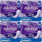 Always Discreet Sensitive Bladder Incontinence Pads, Long Plus, 32 Count (8 x 4 Pack)