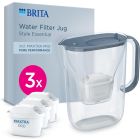 BRITA Water Filter Jug Style Essential Blue (2.4L) Includes 3 Maxtra Pro Filters