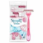 Gillette Simply Venus 3 Disposable Women's Razors Travel Legs Body Shaving - 4 Pack