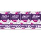 Always Discreet Sensitive Bladder, Incontinence, Womens Panty Liners, Long Plus, 80 Count (20 x 4 Pack)