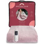 Dreamland Cosy Up Silky Faux Fur Warming Throw Pink Large Electric Blanket