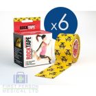 RockTape Kinesiology Patterned Sports Tape – 5m x 5cm (Case Pack of 6)