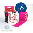RockTape Kinesiology Plain Sports Tape – 5m x 5cm (Case of 6)