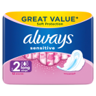 Always Sensitive Long Ultra (Size 2) Sanitary Towels Wings x12