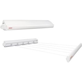 White Leifheit Rollfix 210 wall case with five retractable washing lines