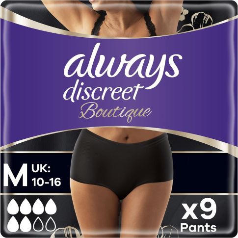 Buy Always Discreet Boutique Incontinence Pants Women, Medium, Plus, 9 High  Absorbency Pants, Odour Neutraliser, Dress Size 10-16, For Sensitive  Bladder Online at desertcartSeychelles